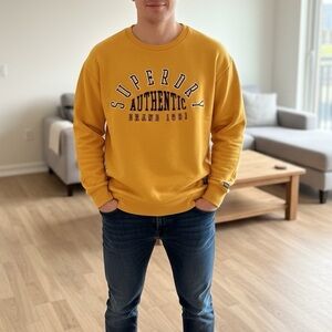 Superdry Men's Mustard yellow Sweater US12